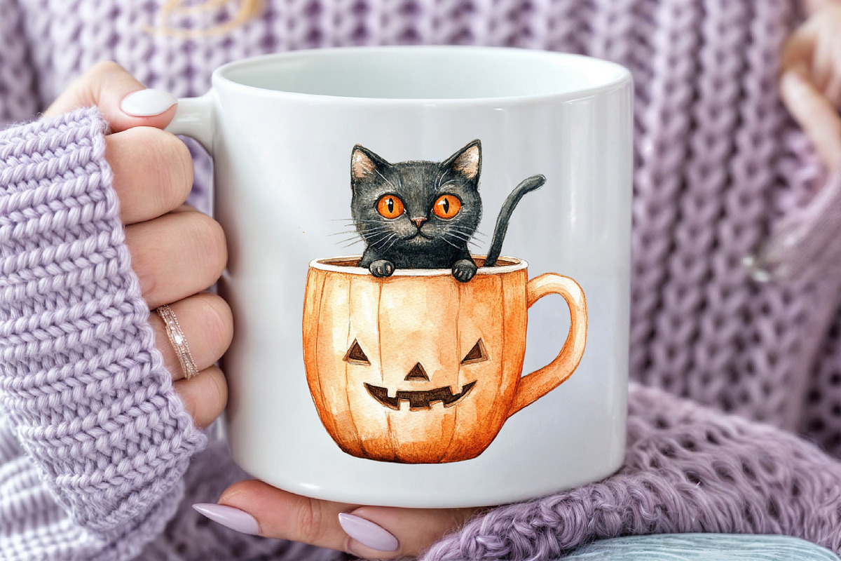 Pumpkin and Coffee Halloween Bundle, an Illustration by Pixels.Craft (Photo 7 of 7)