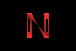 Folded Red Letter N Logo, a Branding & Logo Template by Salman Shop