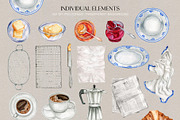 Watercolor Croissants Collection, a Food Illustration by CrystalinaShop (Thumbnail 3 of 7)