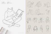 Cozy Mood. Line Art Seasonal Women, a Seasonal Illustration by AnMark (Thumbnail 4 of 10)