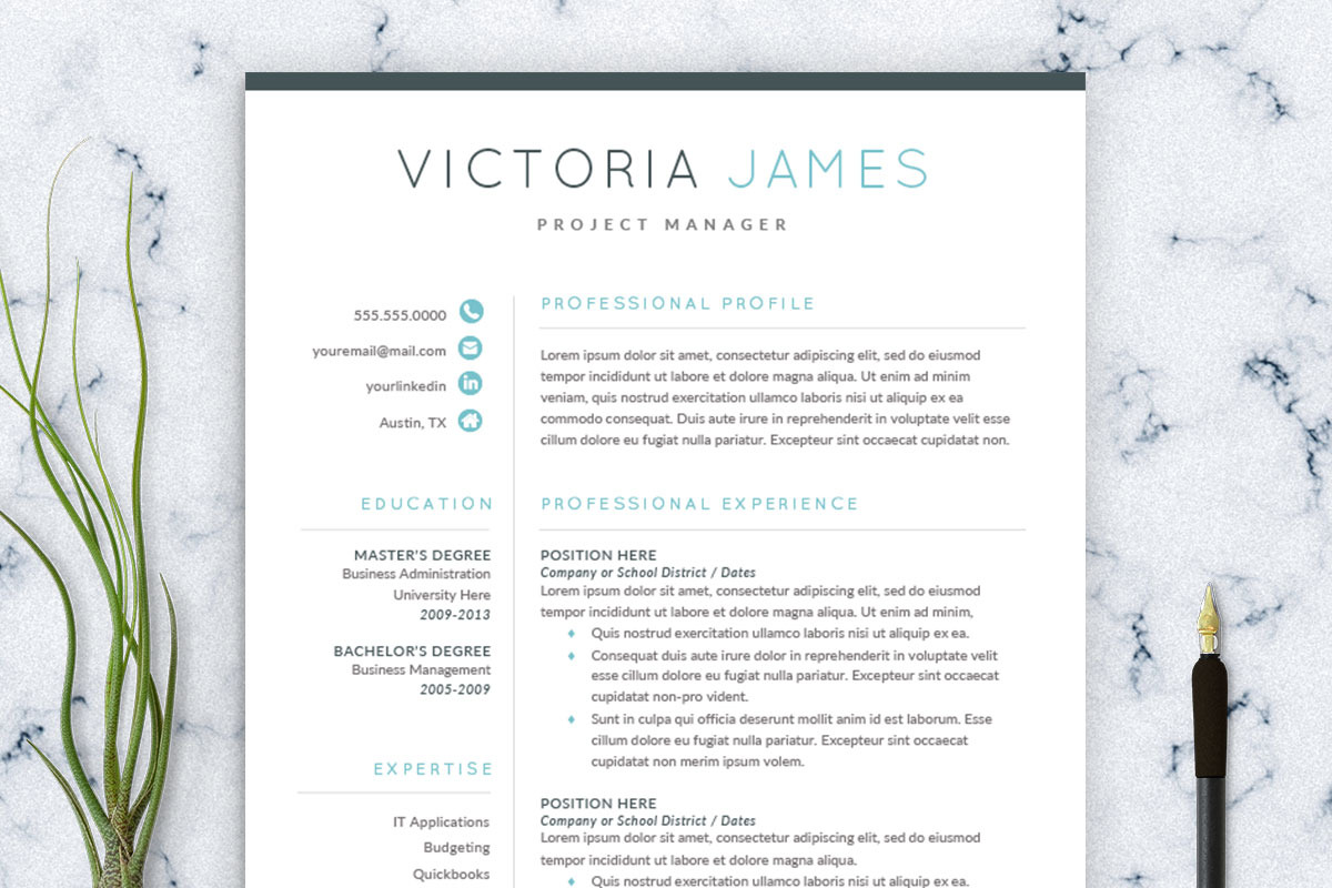 Modern Resume Template for Word, a Resume Template by SharpResumeFoundry (Photo 1 of 7)