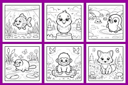CUTE BABY ANIMALS COLORING PAGES, an Animal Illustration by Coco Bloom (Thumbnail 2 of 5)