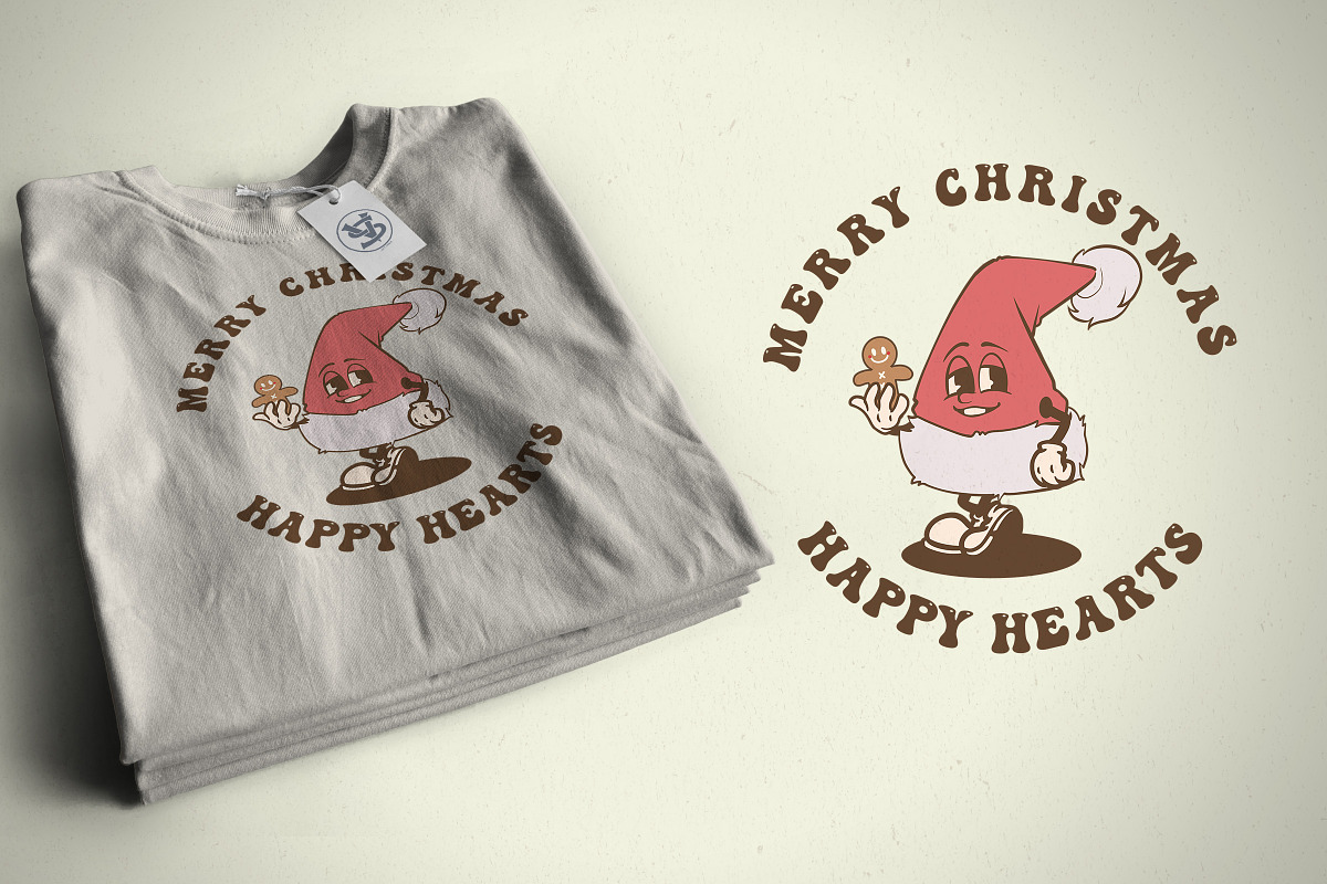 Christmas Santa Hat Vintage Cartoon, an Illustration by vectstudio (Photo 4 of 5)