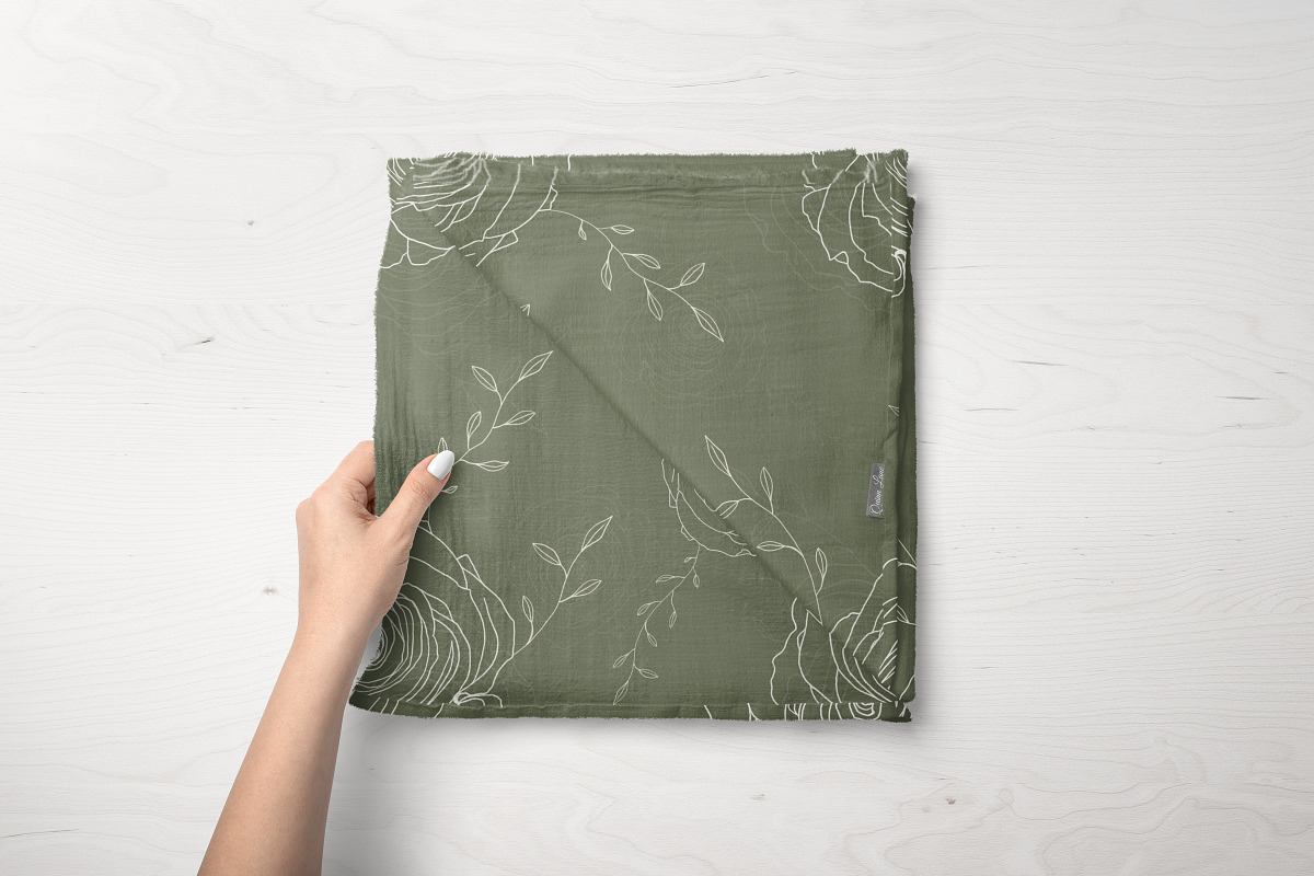 Sage Green Minimalist Floral Pattern, a Pattern Graphic by Quinn Lane Designs (Photo 4 of 6)