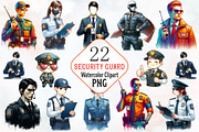 Security Guard Watercolor Cliparts, an Illustration by RobertsArt (Thumbnail 1 of 9)