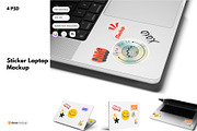 Sticker Mockup on Laptop, a Wearable Device Mockup by DSNA Mockup (Thumbnail 1 of 5)