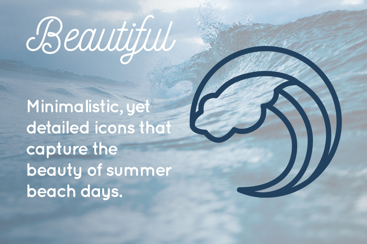 25 Summer Beach Monoline Icons, an Outline Icon by Art of a Champion (Photo 3 of 4)
