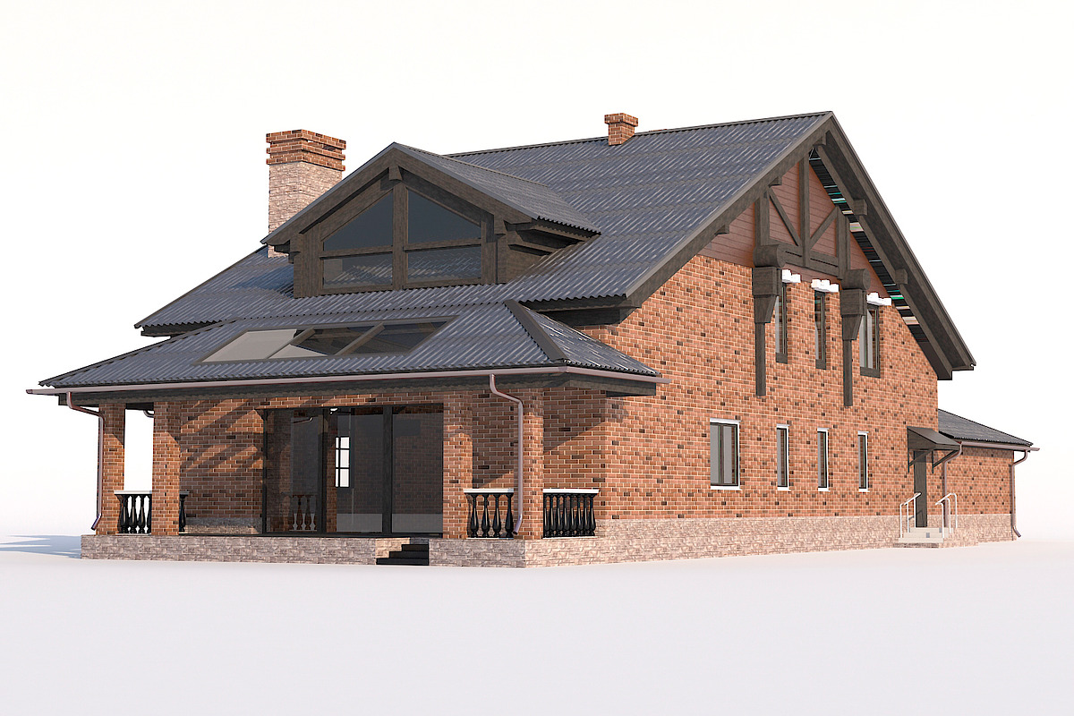 A Chalet house with a garage, an Architecture 3D Model by profdesign (Photo 10 of 21)