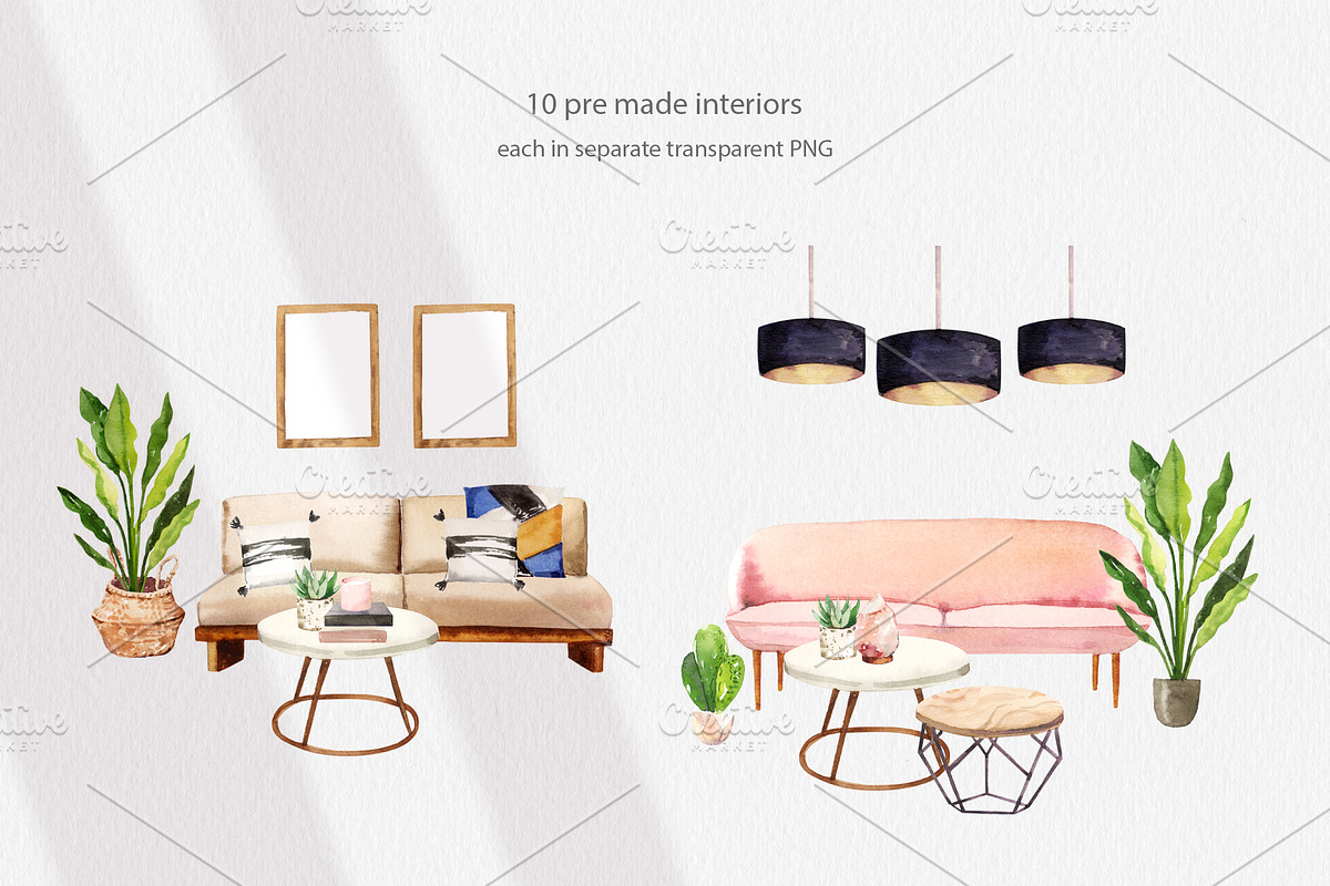 Home Living Furniture collection, a Decorative Illustration by Volha Studio (Photo 4 of 8)