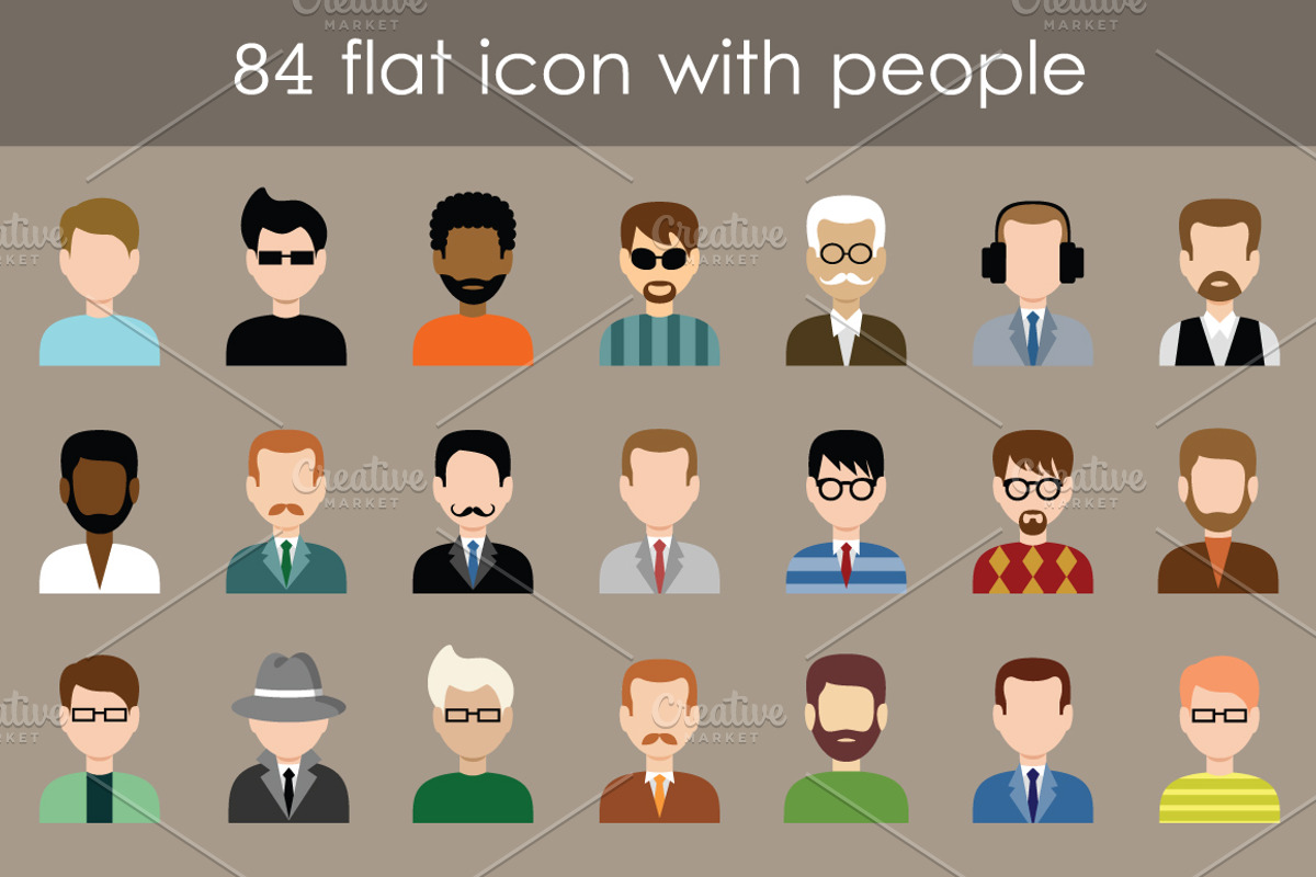 Flat Icons With People preview 4