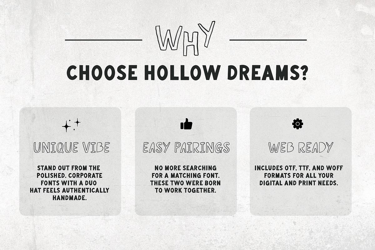 Hollow Dreams • Handwritten Font Duo, a Handwritten Font by Nonceni (Photo 18 of 20)