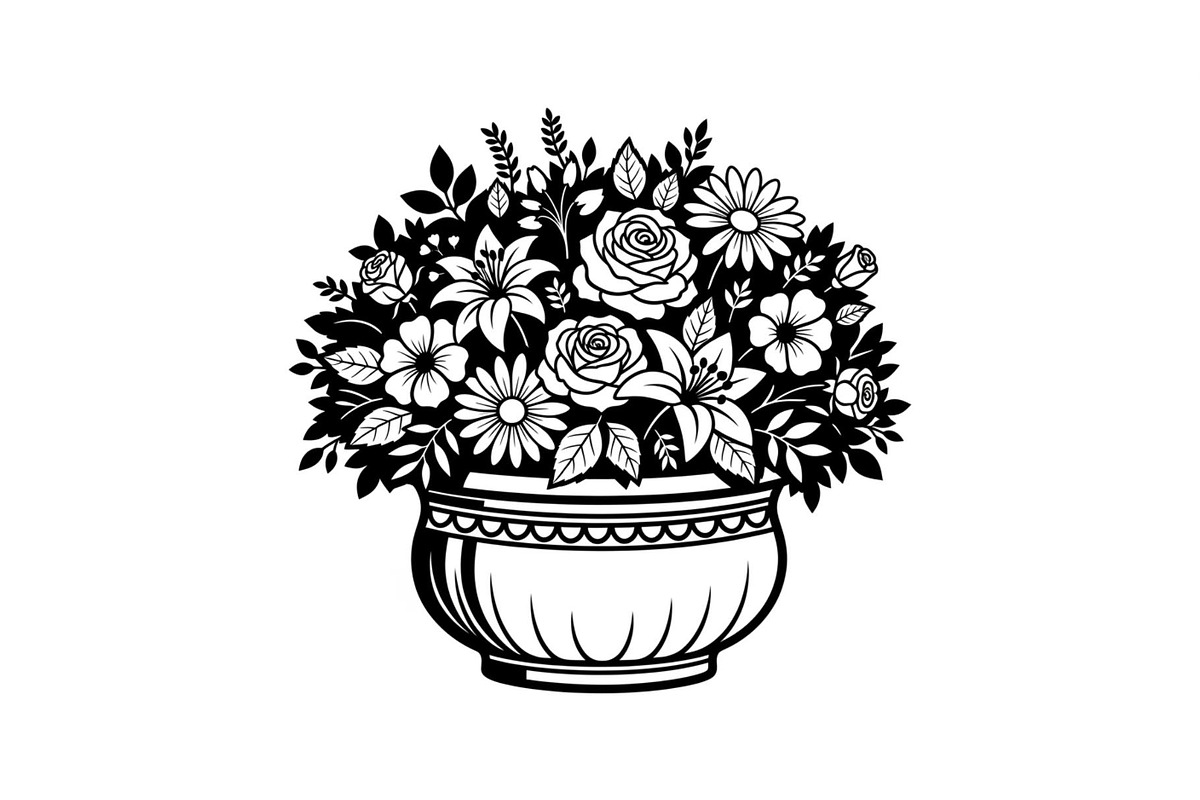 Flower Pot Silhouette Vector Bundle, an Illustration by jahid234 (Photo 32 of 49)