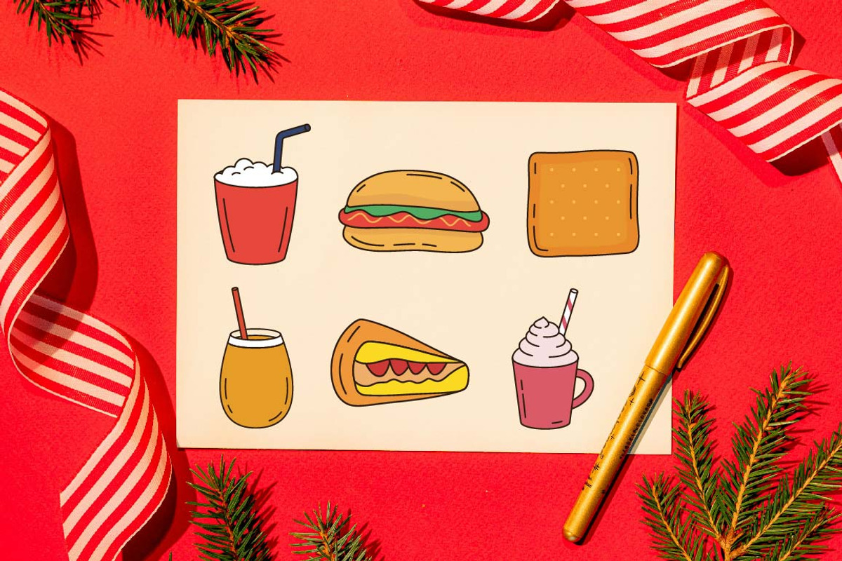 25 Delicious Fast Food with Drink, a Food Illustration by jongcreative (Photo 3 of 5)