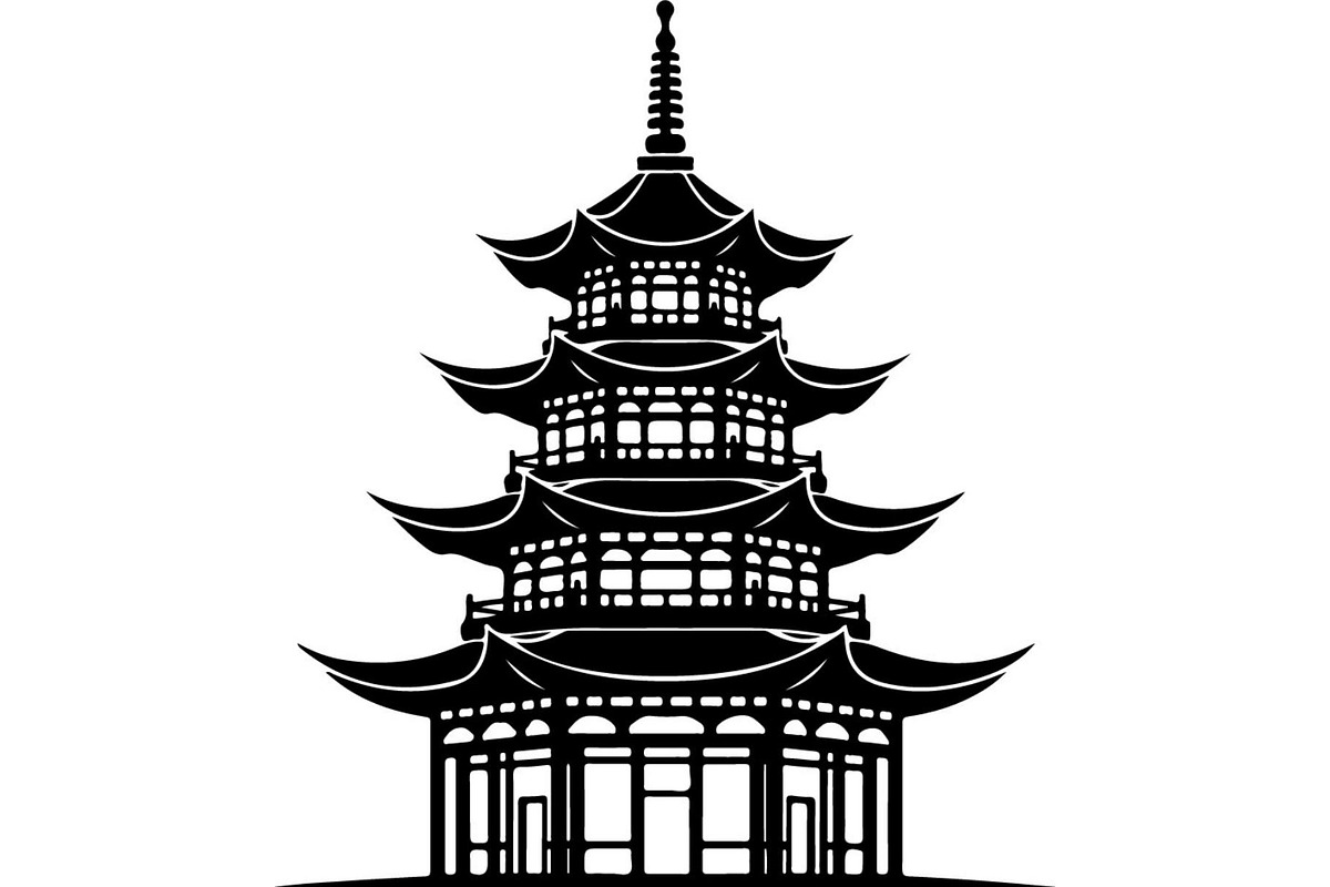 Pagoda Temple Silhouette, an Object Graphic by Designer_Momina (Photo 3 of 20)