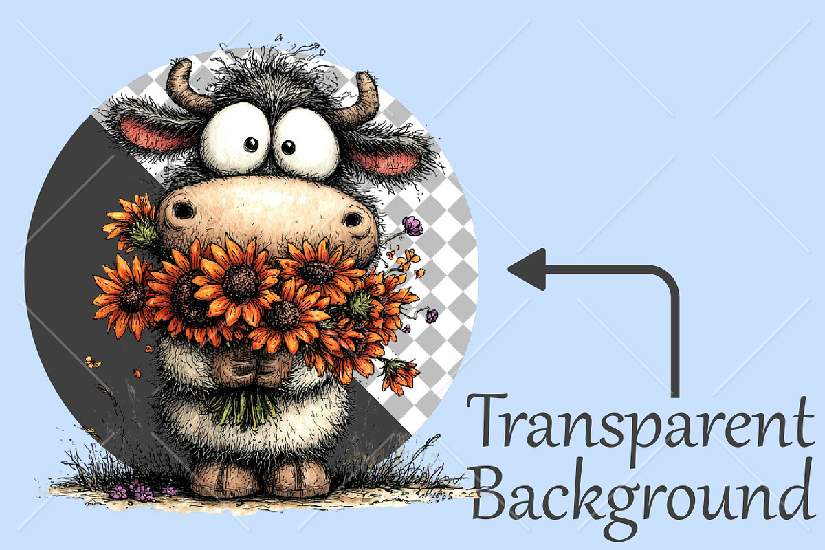 Whimsical Autumn Cow Clipart Bundle, a Seasonal Illustration by Canvas Craft (Photo 2 of 10)