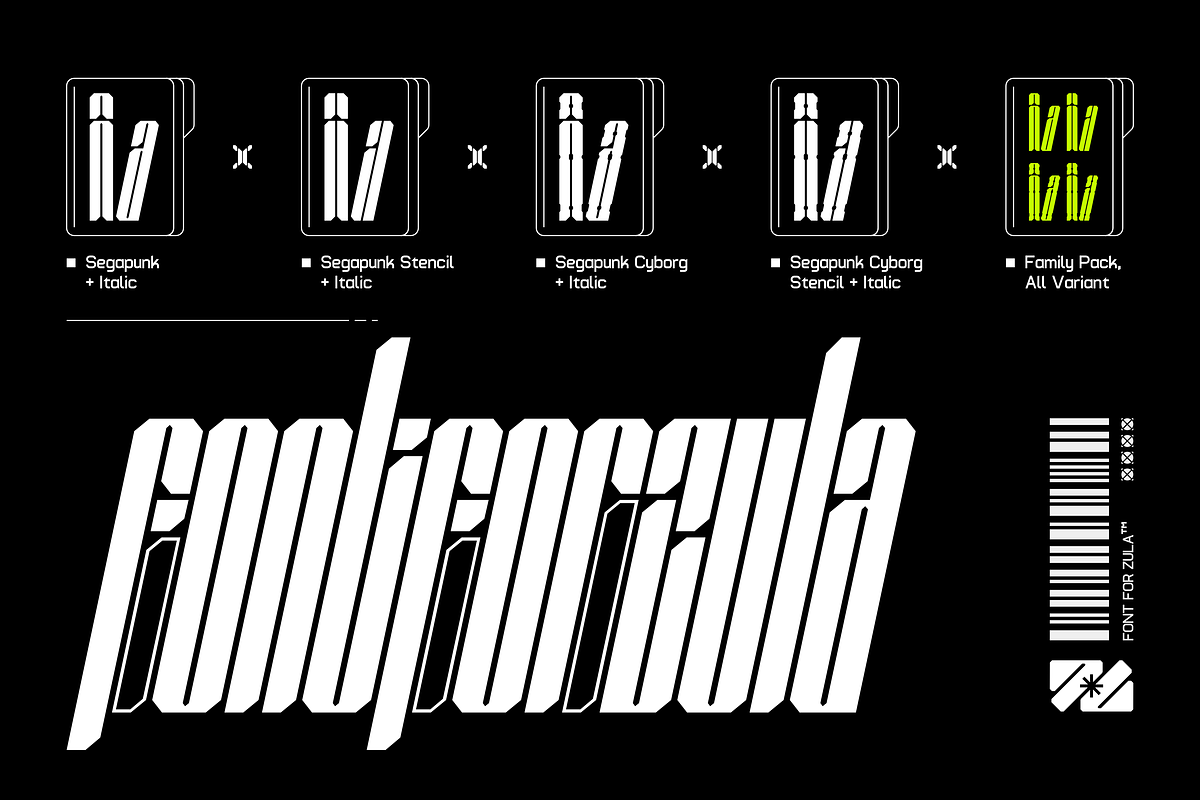 SEGAPUNK EXTENDED FONT FAMILY, a Symbol Font by Font For Zula™ (Photo 14 of 14)
