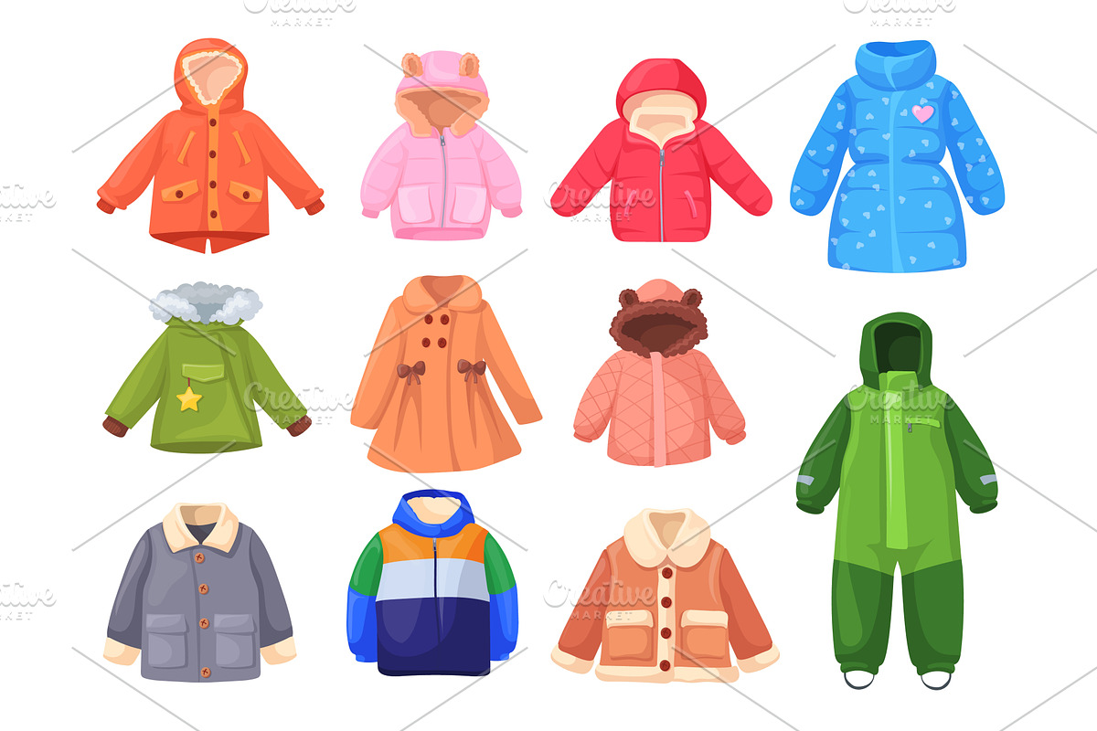 Children winter coats. Kids warm, an Object Illustration by Stock-Smart-Start