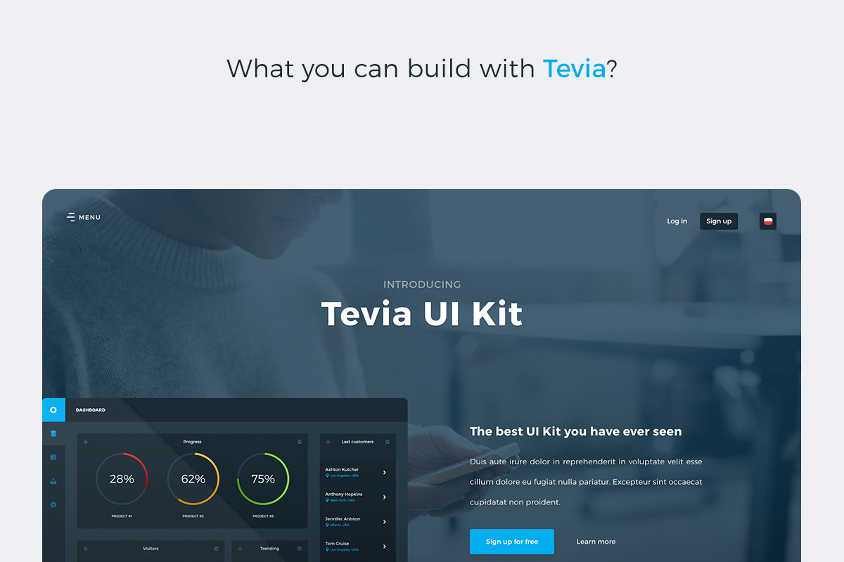 Tevia UI Kit, an UI Kit Template by Uzers