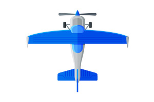Blue Flying Aircraft, Airplane View, a Transportation Illustration by TopVectors