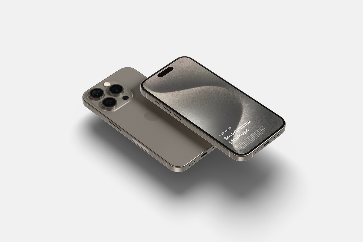 iPhone 15 Pro Mockup, an iPhone Mockup by graphicpages (Photo 7 of 19)