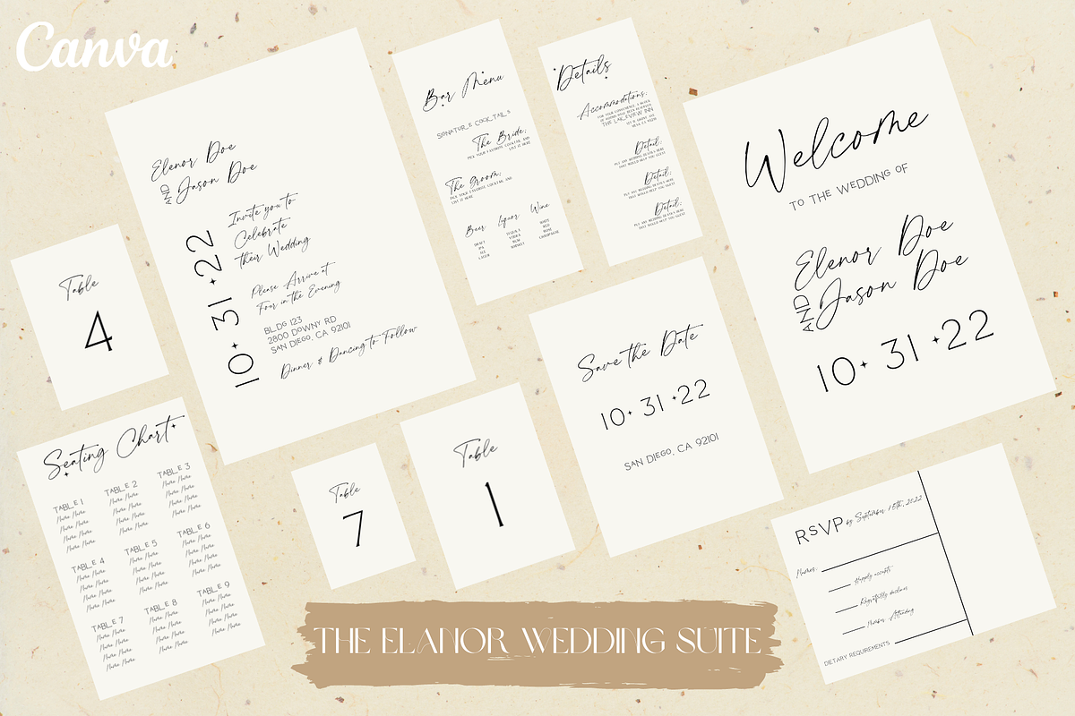 The Elanor Wedding Suite, a Stationery Template by Honey Lust Co. Shop (Photo 1 of 5)