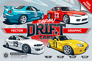 Japan Drift Cars, a Sport Illustration by Vecster (Thumbnail 1 of 8)