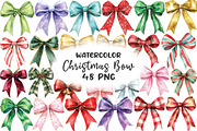 Watercolor Christmas Bow Clipart, an Illustration by CraftArtStudio (Thumbnail 1 of 6)