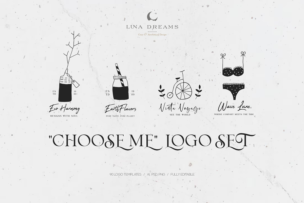 CHOOSE ME LOGO SET, a Branding & Logo Template by Luna Dreams (Photo 1 of 10)
