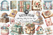 Pastel Cottage Shabby Chic Books, an Illustration by Designking (Thumbnail 1 of 4)