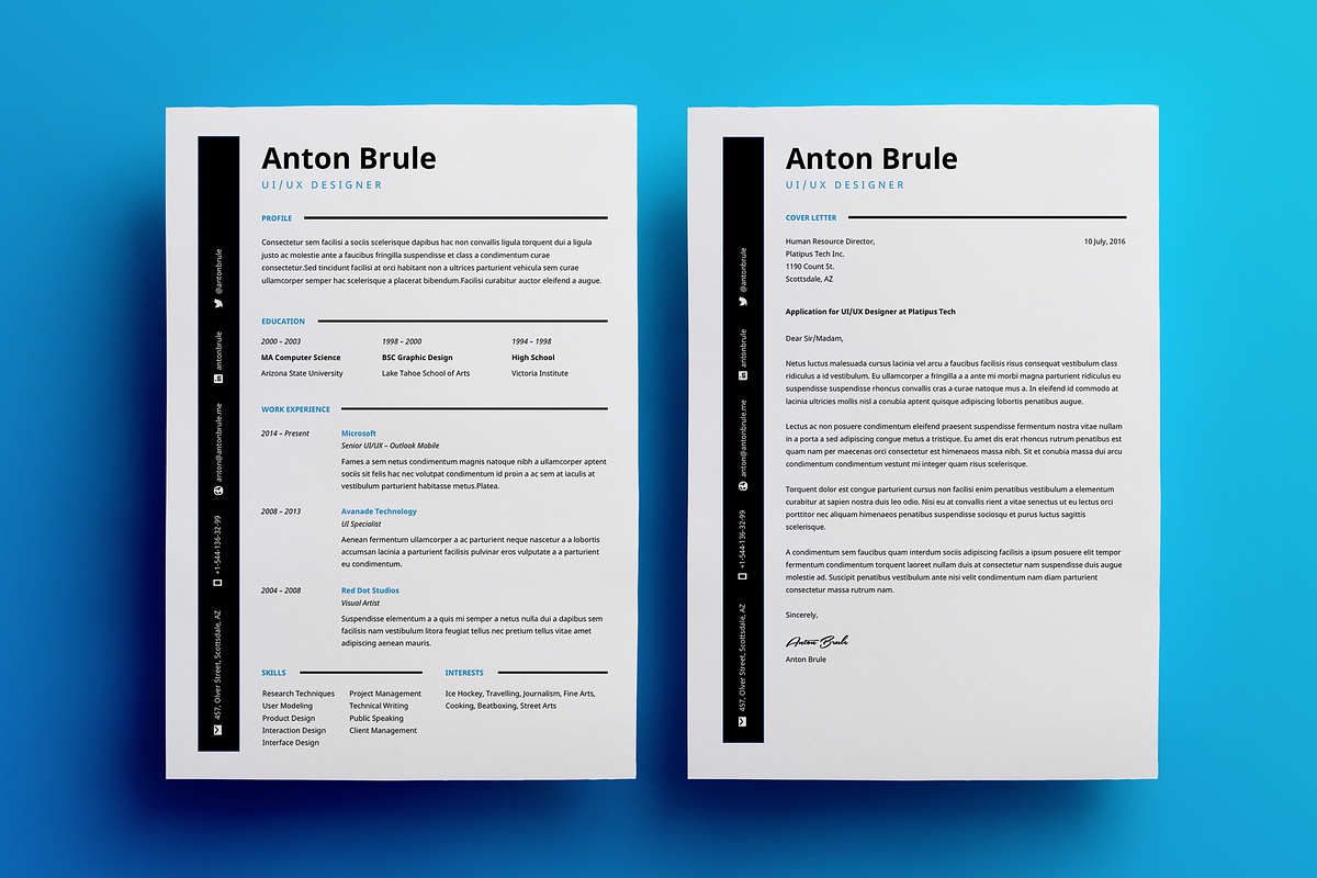 Anton Brule Resume Template, a Resume Template by Projectile (Photo 2 of 4)
