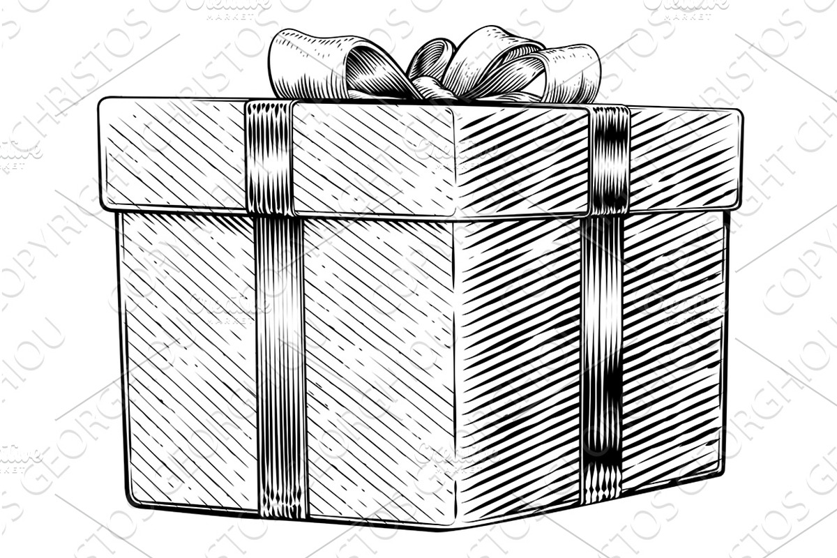 Christmas Gift Birthday Vintage, an Illustration by Christos Georghiou