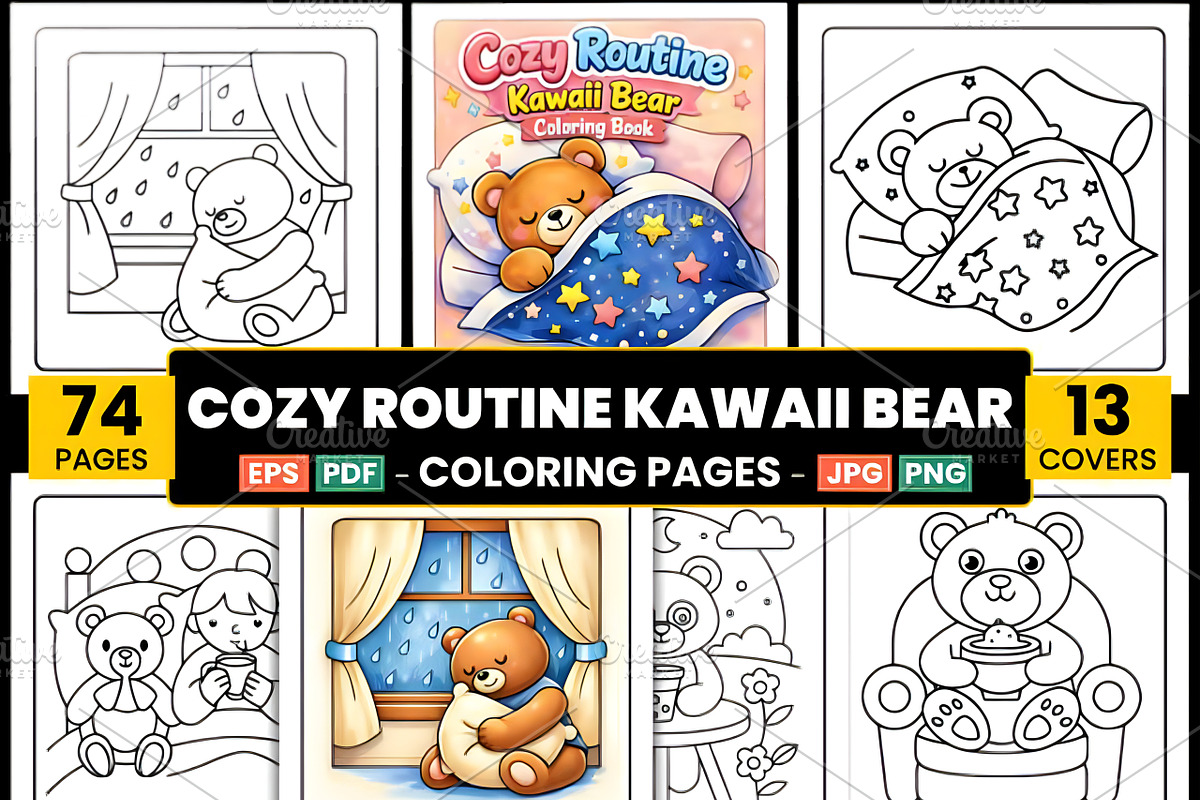 Cozy Routine Kawaii Bear, an Animal Illustration by Ink Gallery (Photo 1 of 3)