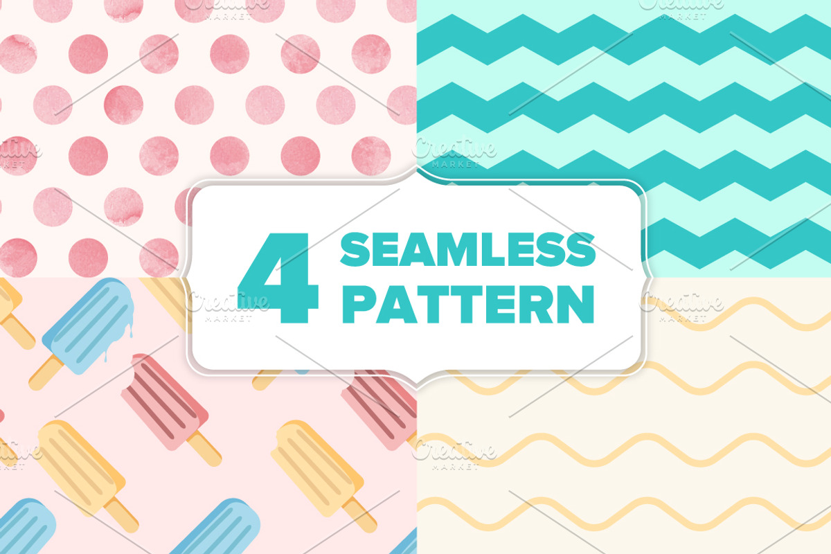 Ice cream summer 4 seamless pattern, a Pattern Graphic by OctoPaper (Photo 1 of 3)