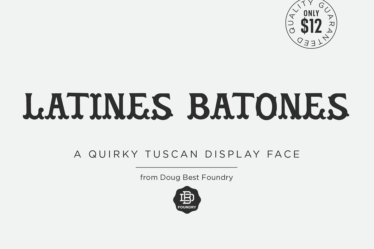 Latines Batones, a Serif Font by Doug Best Foundry (Photo 1 of 3)