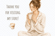 Cozy Home Clipart: 50 PNG Set, a Decorative Illustration by Whimsy Brush Studio (Thumbnail 7 of 7)