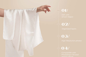 Silk Scarf Smart Object Mockup Set