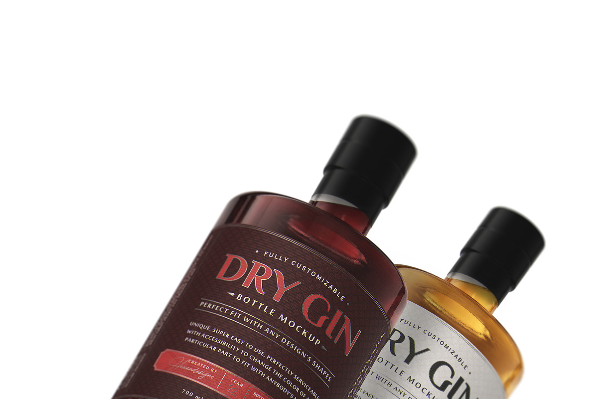GIN BOTTLE MOCKUP V3, a Product Mockup by HexenDesigns (Photo 10 of 13)