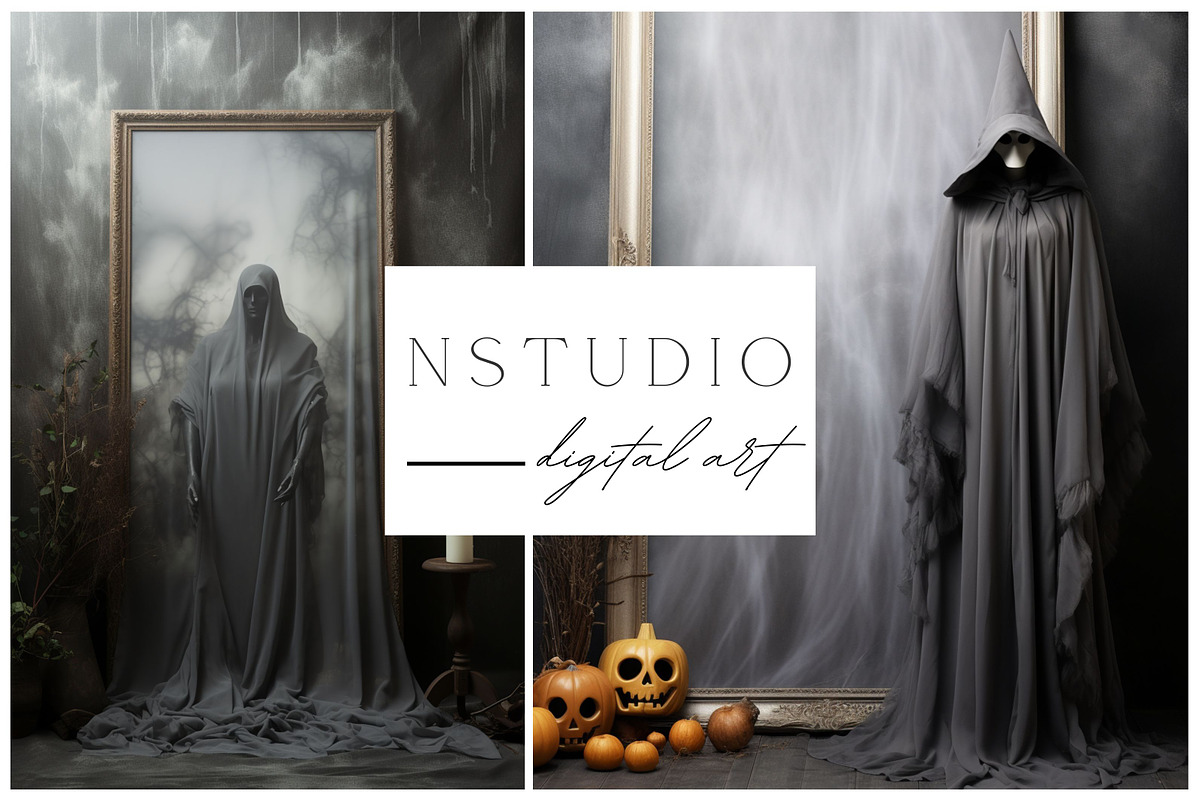 11 Gothic Halloween Backdrops, a Layer Style Add-On by NSTUDIO (Photo 1 of 7)