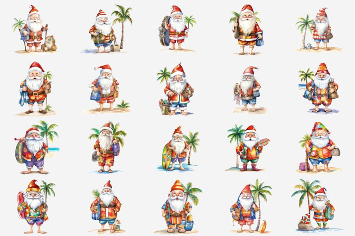 Summer Christmas Santa Claus, an Illustration by Gemstone (Photo 2 of 12)