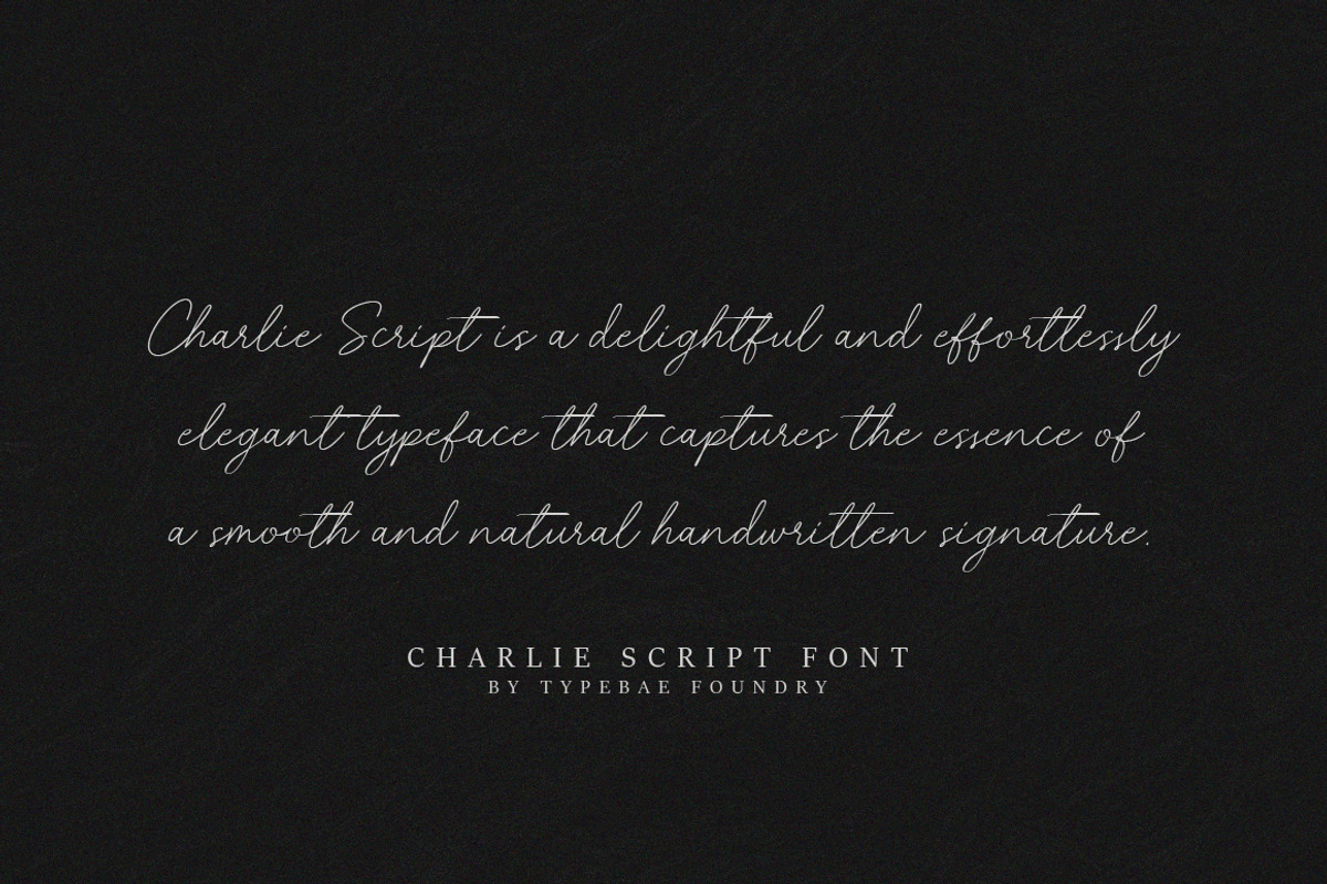 Charlie Script Font, a Script Font by Typebae (Photo 5 of 10)