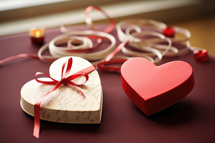 A heart-shaped box featuring a neatl, a Photo by Iftikhar Alam