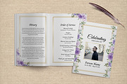 8 Page Purple Rose Funeral Program, a Brochure Template by SmmrDesign (Thumbnail 2 of 6)