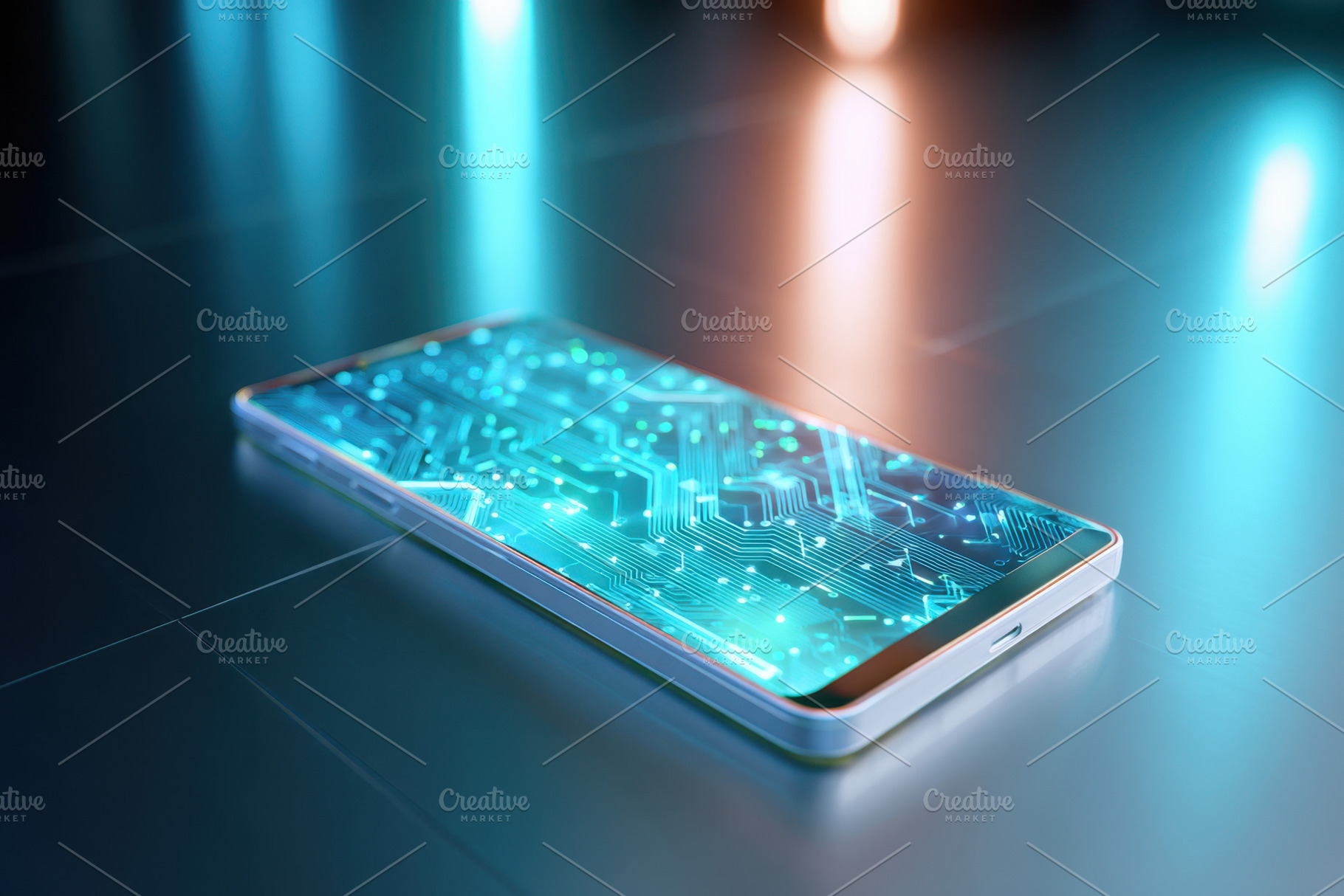 Futuristic Smartphone with Digital Circuit Design, a Technology Photo by AlyaAnd