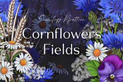 Seamless Pattern Cornflowers Fields, a Pattern Graphic by Yana Dobrik (Thumbnail 1 of 11)