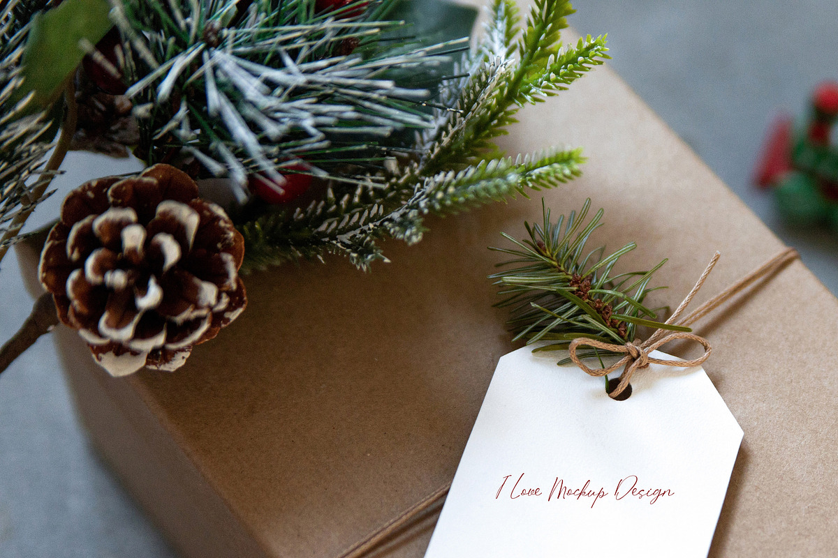 Christmas Gift Tag Mockup, a Product Mockup by ILoveMockupDesign (Photo 3 of 8)