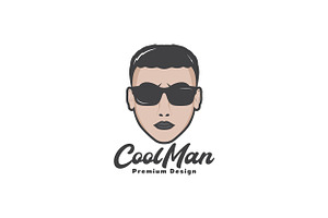 Face Cool Young Man Fashion Logo