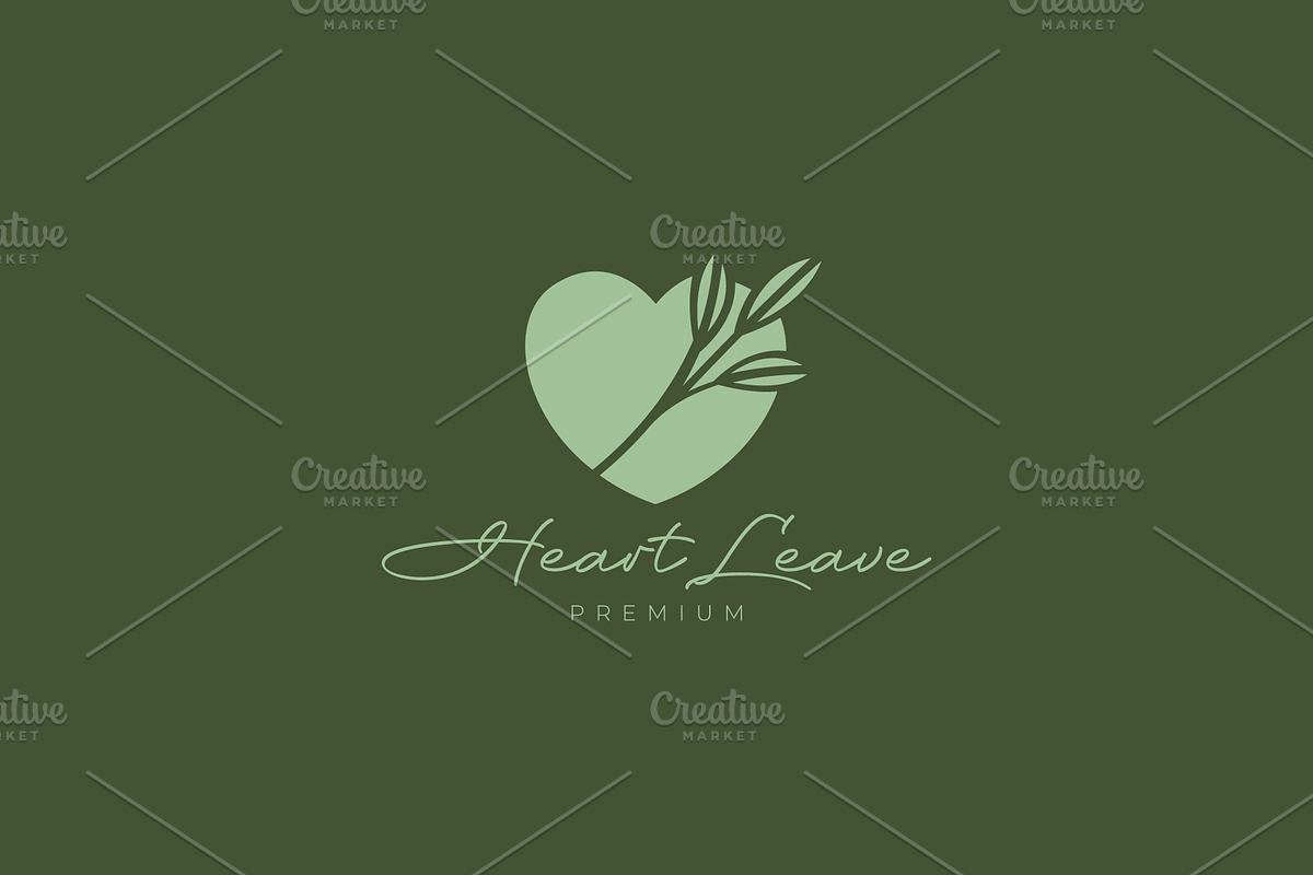 love leaf botanical boho logo, a Branding & Logo Template by devastd