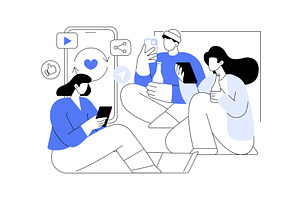 Social media addiction isolated, a Person Illustration by Visual Generation