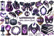 Black & Purple Gothic Autumn Clipart, an Illustration by Dream Creation (Thumbnail 1 of 4)