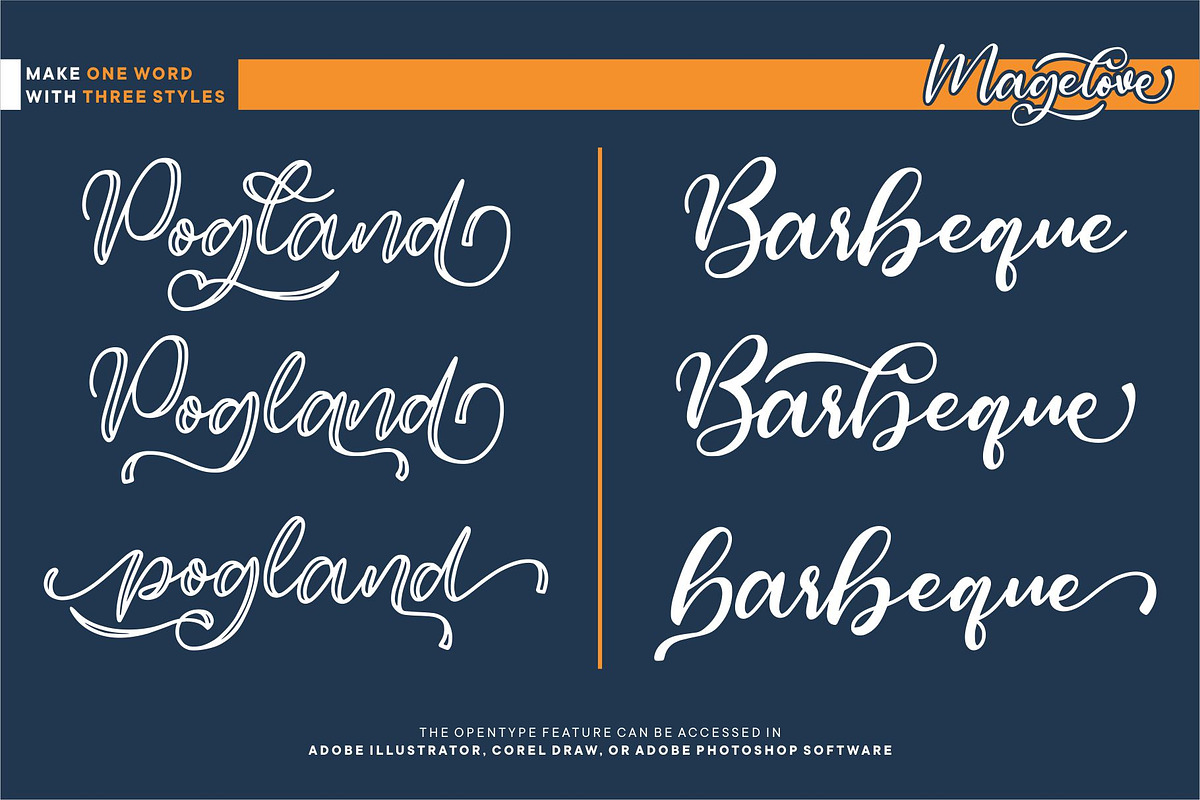 Magelove - Two Style Font, a Script Font by Garisman Std (Photo 3 of 13)